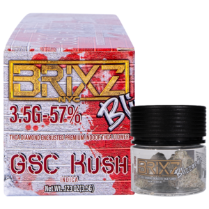 3.5g 5ct Brixz Blizzard Flower Dispenser - GSC Kush Brixz Blizzard THCA